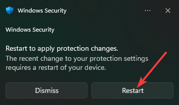 restart pc windows security